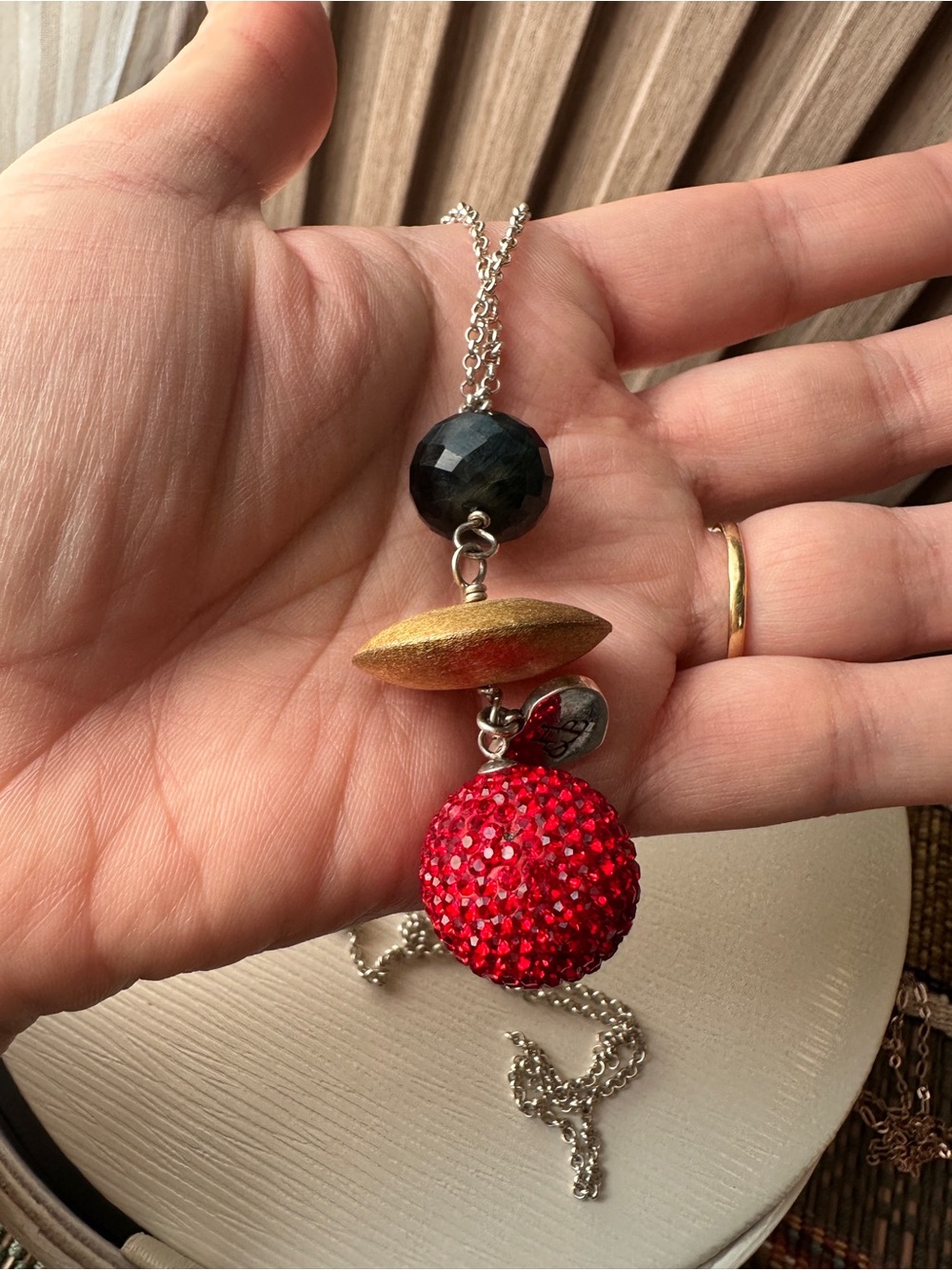 Gorgeous one of a kind Hillberg and berk sparkle ball long chain necklace